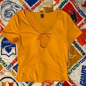 (M) SHEIN Women’s Yellow Front Tie Top